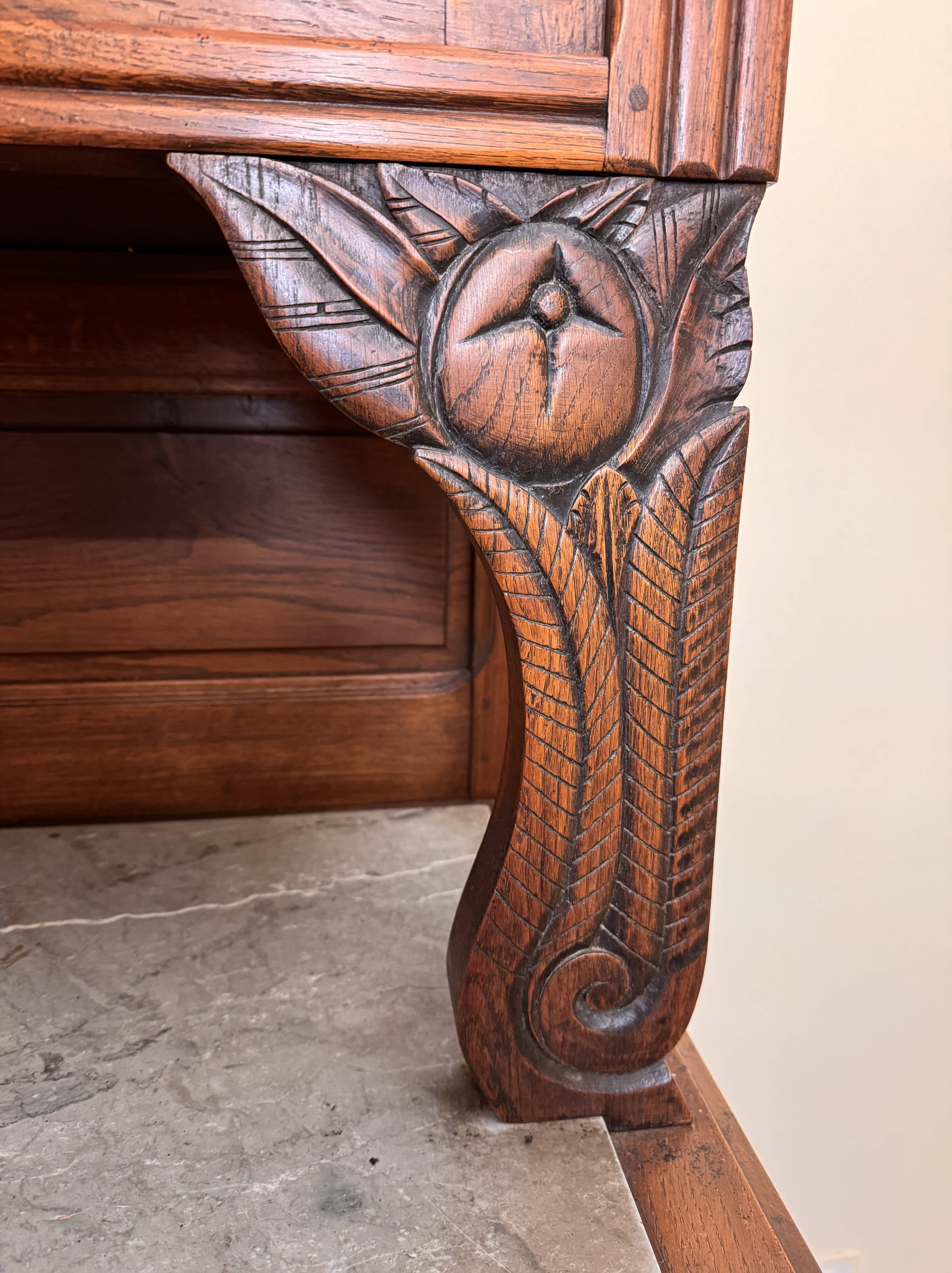 2-body art deco buffet in solid wood circa 1940