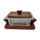 Boîte art déco en bois de hêtre et verre années 30