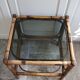 Table bambou verre fumé vintage