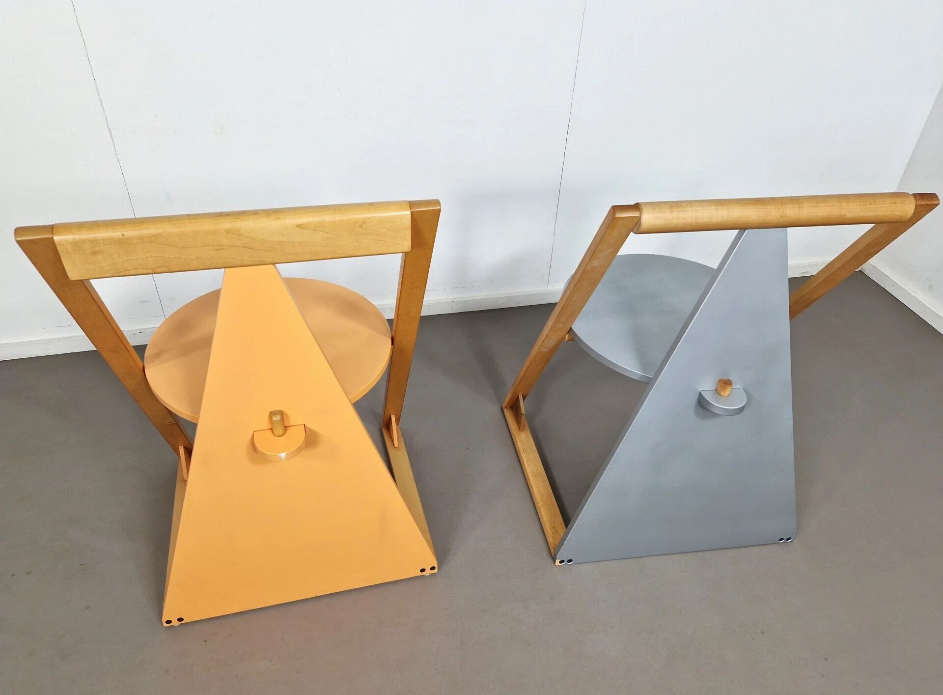 Pair of Memphis style postmodern chairs | 1980s