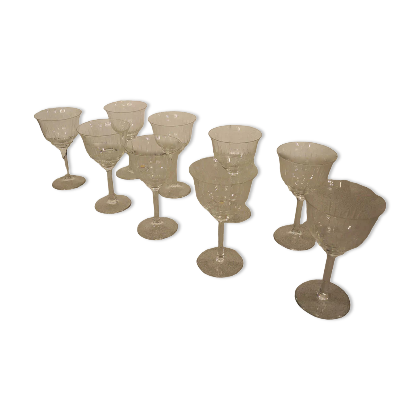 9 Old Stemmed Glasses – Cut Pattern – Villeroy Boch