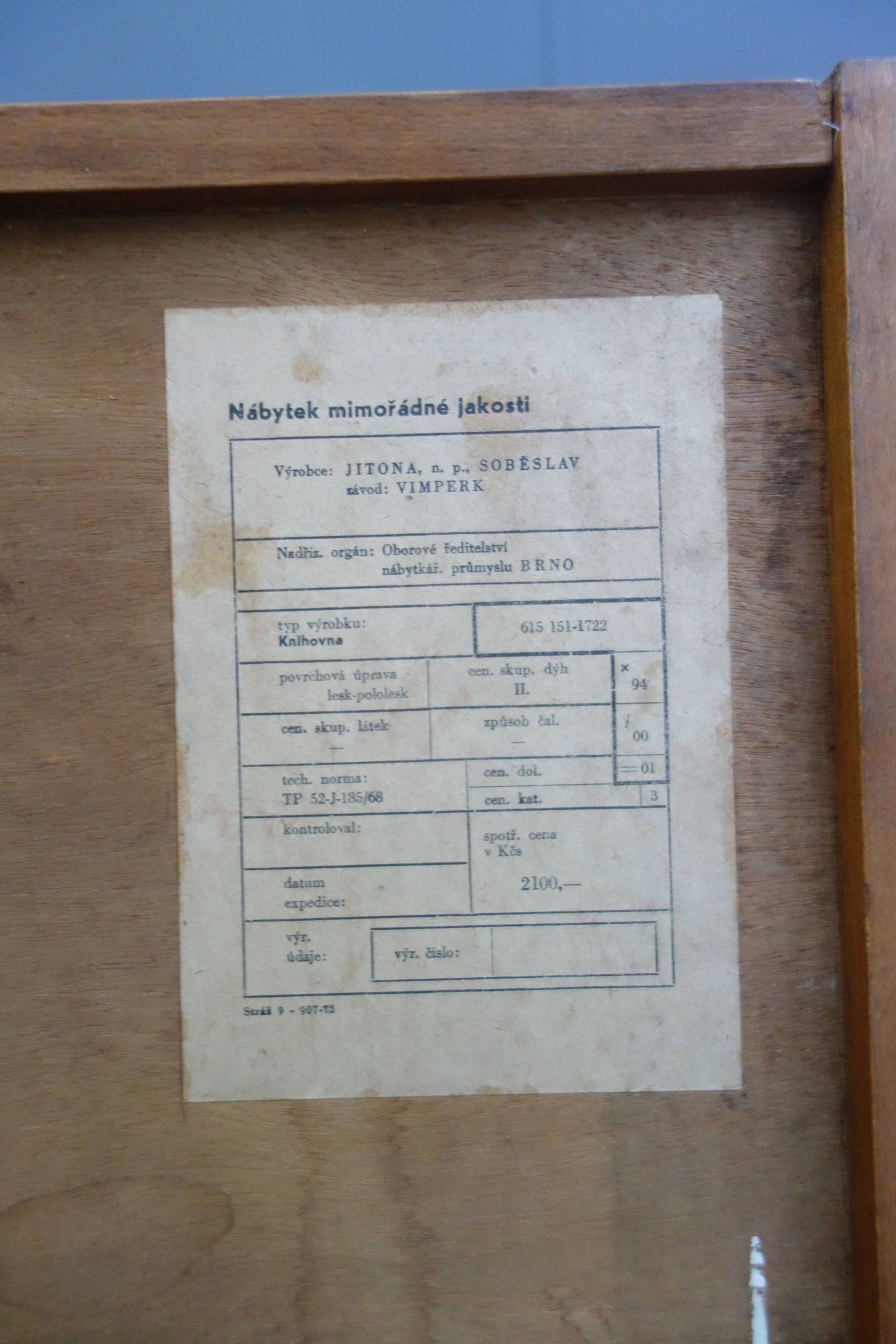 Highboard in two-tone wood with showcase part 1960s by Jitona Czech republic