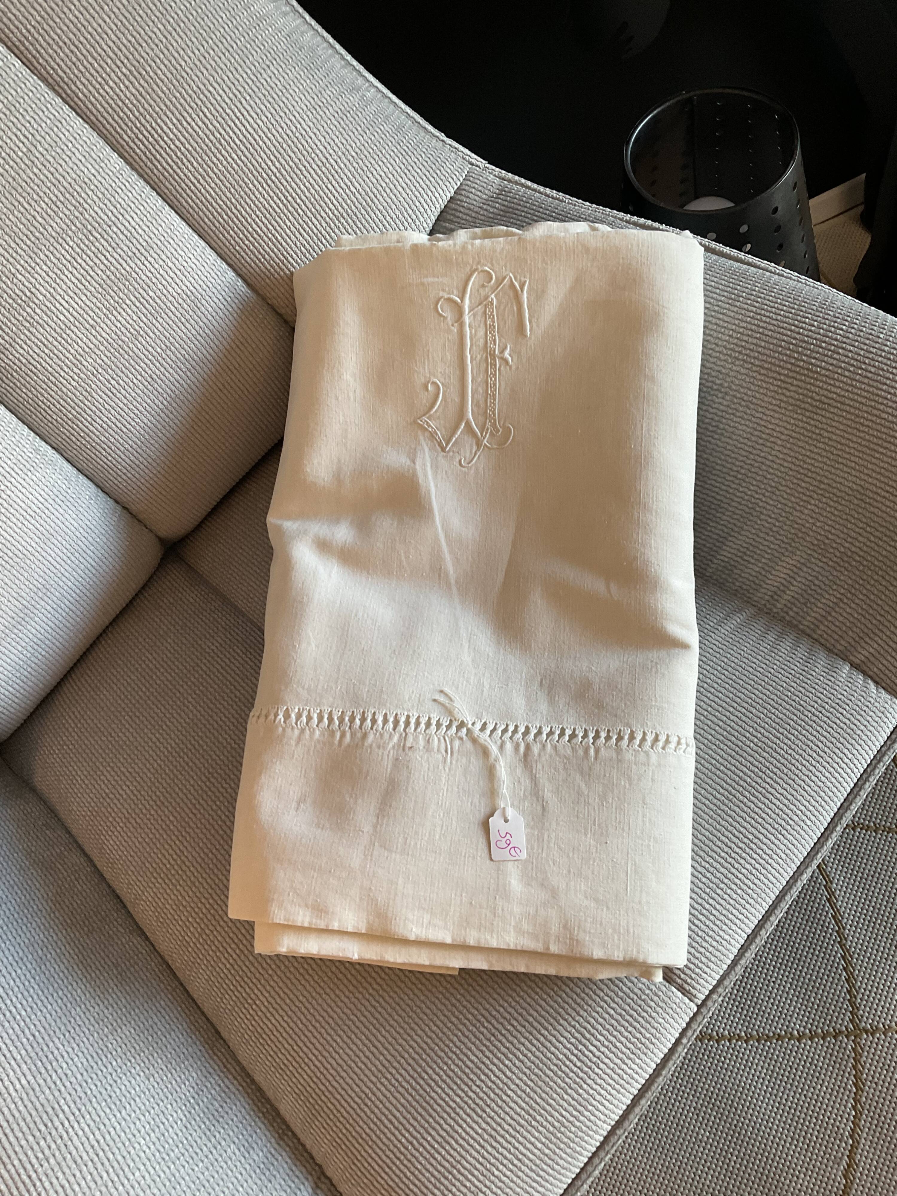 Embroidered linen/cotton sheet. Ancient