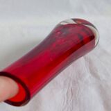 Vintage Whitefriars 20cm Geoffrey Baxter Ruby Red Glass Teardrop Vase