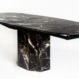 Vintage marble dining table with two extensions, Italy, 80's