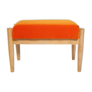 Tabouret vintage en velours - 1960