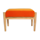 Vintage orange velvet stool mid-century, Edmund Homa, 1960s