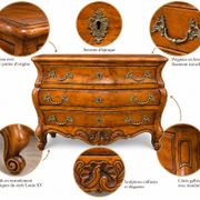 Commode tombeau galbée Louis XV