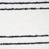 Simple carpet in ecru recycled cotton with black stripes of Berber type