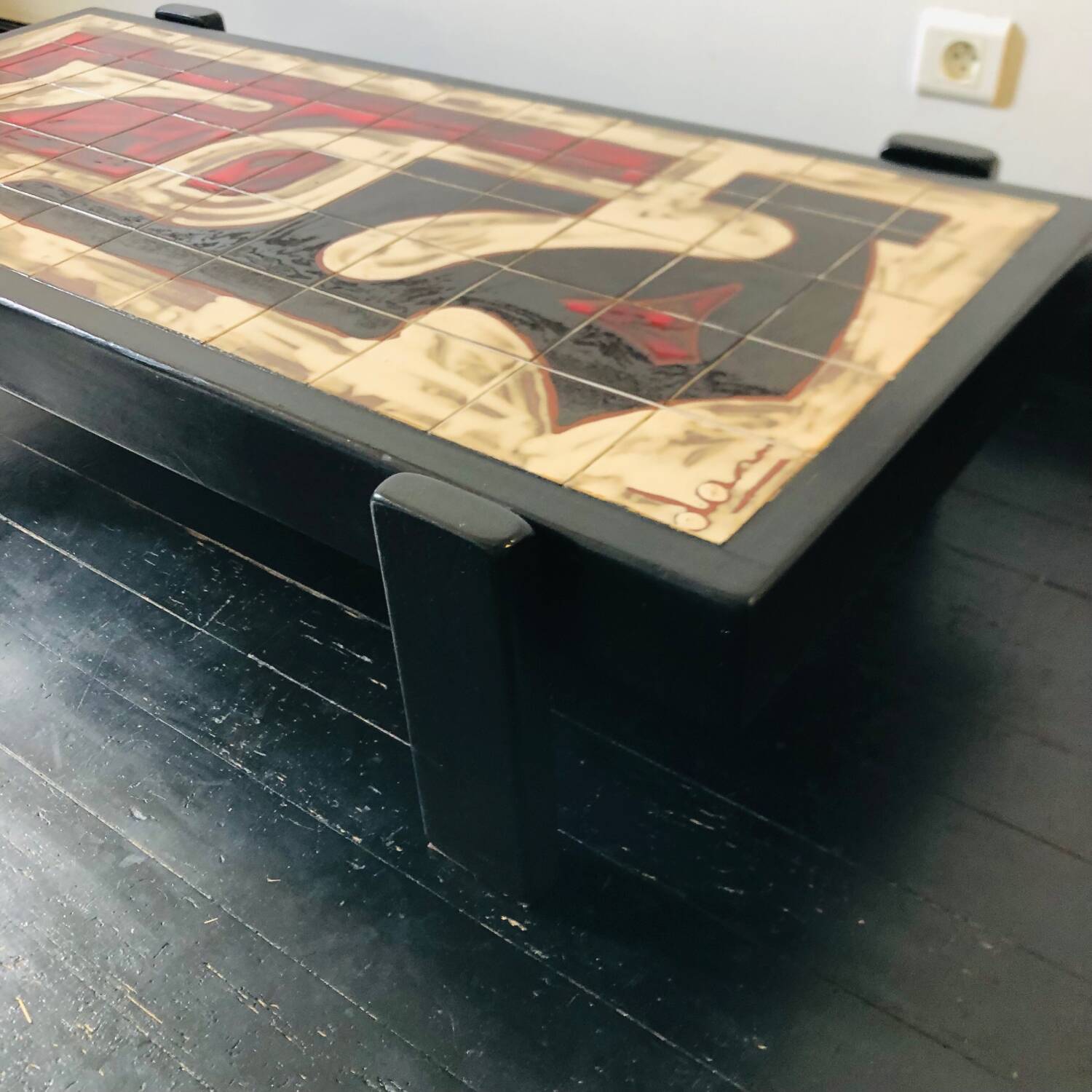 Brutalist ceramic coffee table by Dan