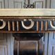 Half-moon console side table faux marble