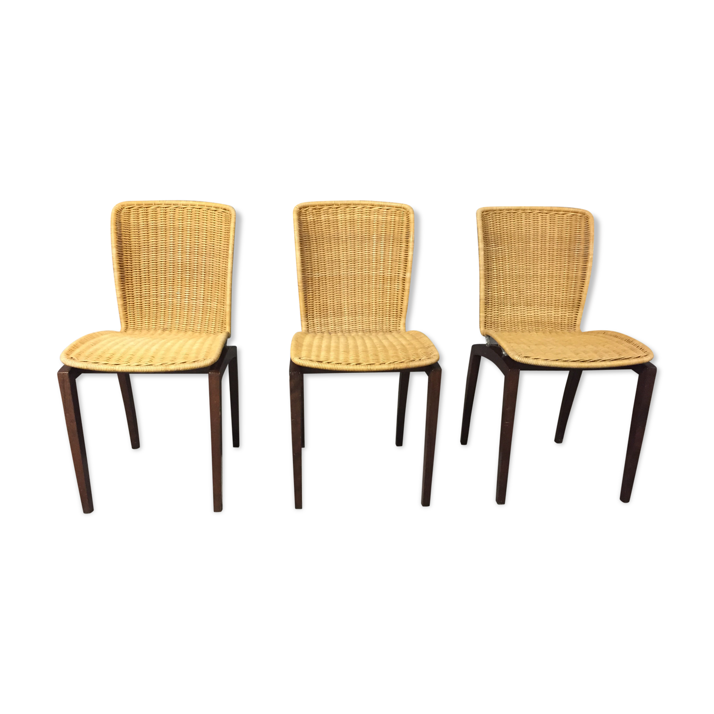 Vintage libra chairs from Christian Werner rattan chair Roset Line