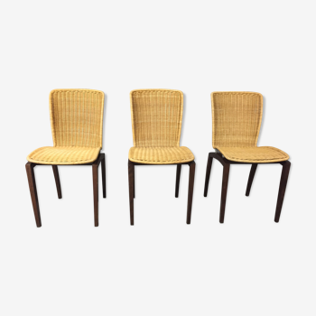 Vintage libra chairs from Christian Werner rattan chair Roset Line