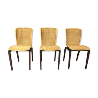 Vintage libra chairs from Christian Werner rattan chair Roset Line