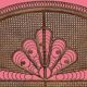 Large vintage headboard in woven rattan fan / Peacock 180cm