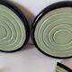 Art Deco celadon and black modular service cutlery rest
