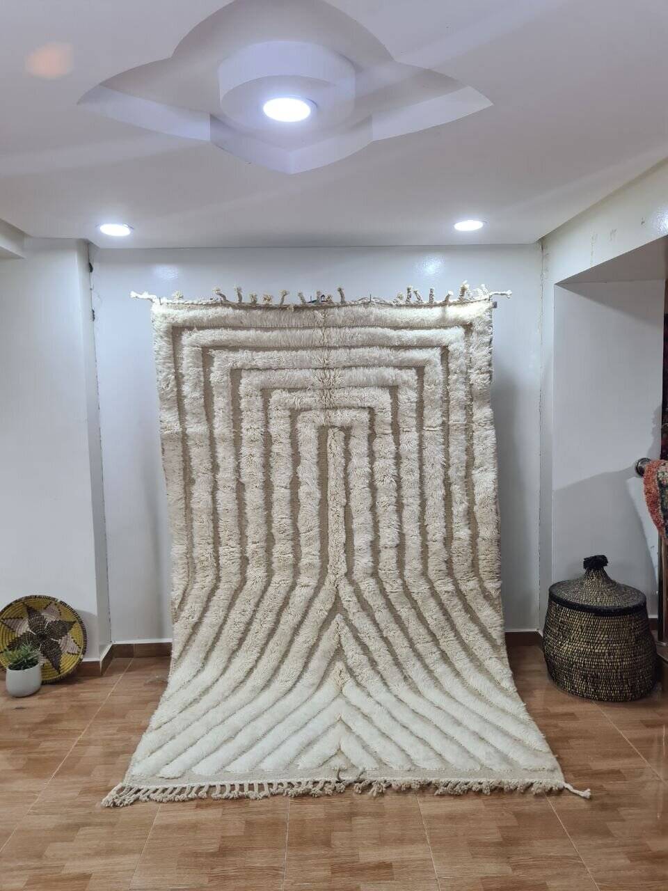 Handmade wool Berber rug 250x150 cm