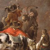 Flemish painting from the 17th century, hunting scene