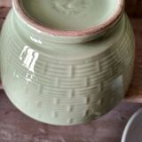 Ensemble de 4 anciens bols vert céladon -  petit déjeuner  "made  Italy"