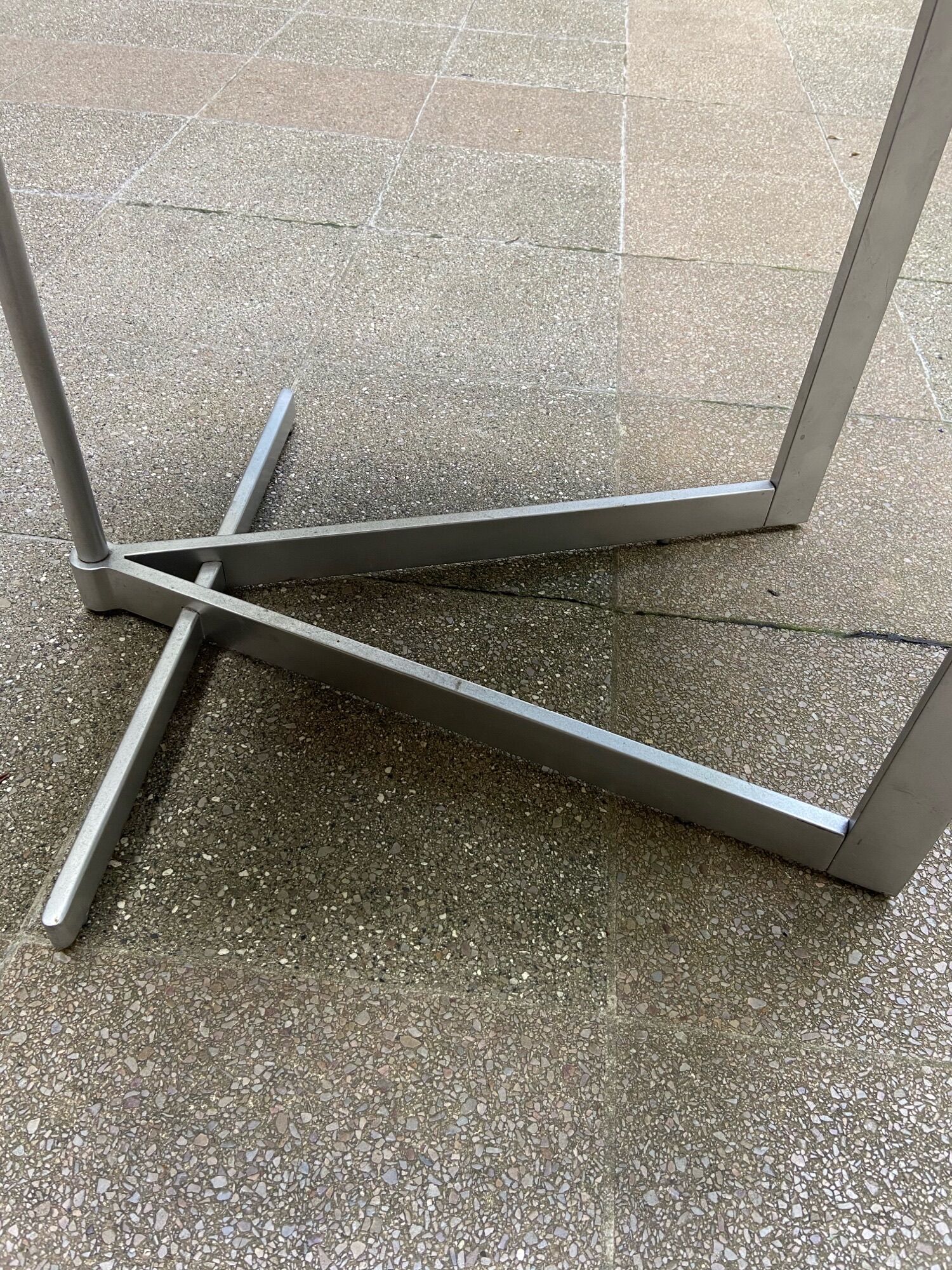 Coffee table - aluminium and black lasca - 1960