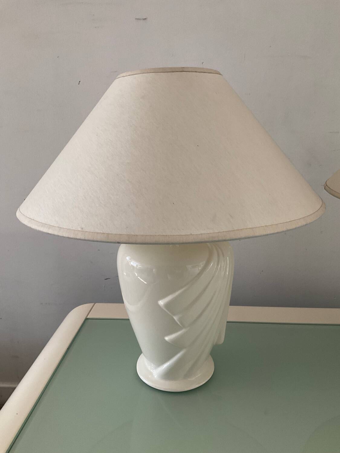 Paire de lampes vintage en céramique