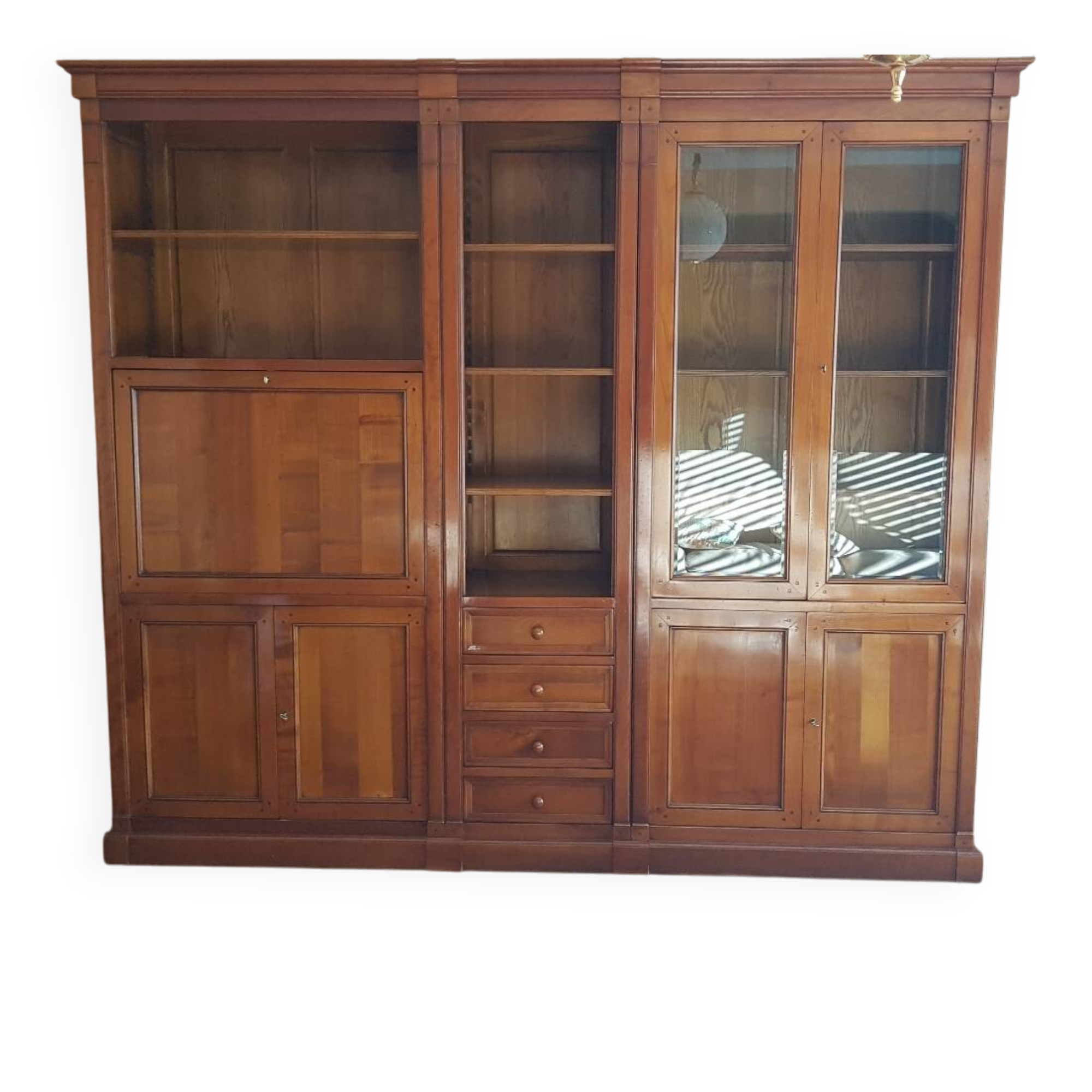 Malmaison composition in solid cherry wood with a half antique finish.