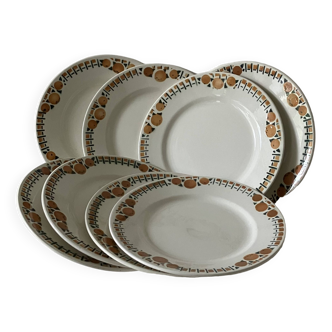 8 Saint Amand dessert plates, Cotentin service
