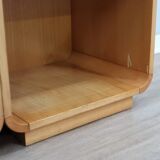 Pair of tall vintage birch wood bedside tables / entryway console 1970s