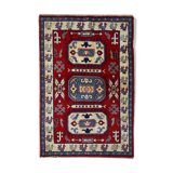 Vintage caucasian kazak handmade carpet 122cm x 185cm 1970s, 1c521