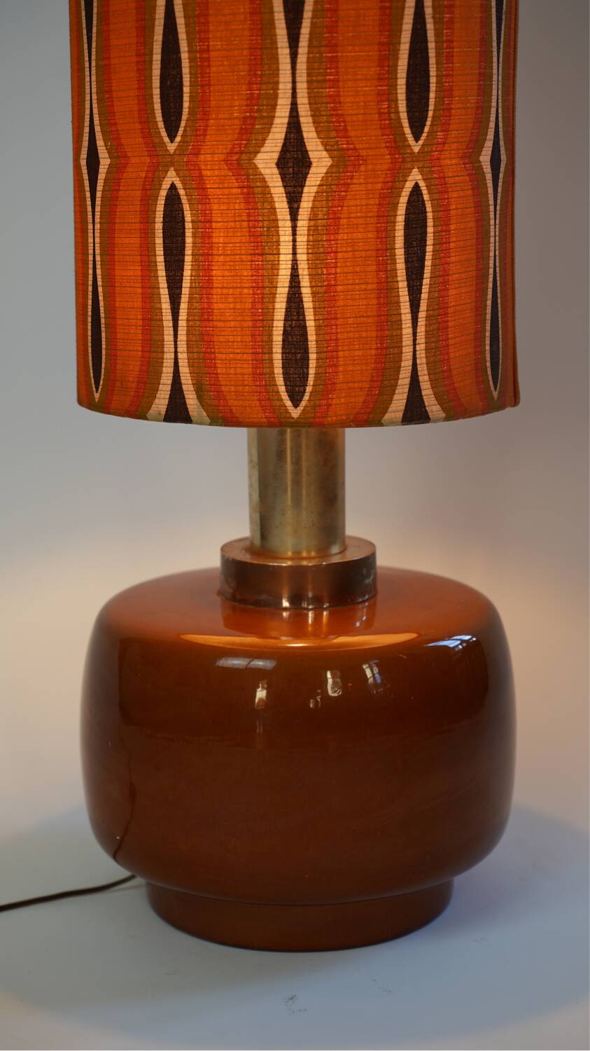 Giant flower power floor lamp in orange ceramic