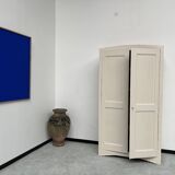 Restored 1930 art deco wardrobe, pure linen color