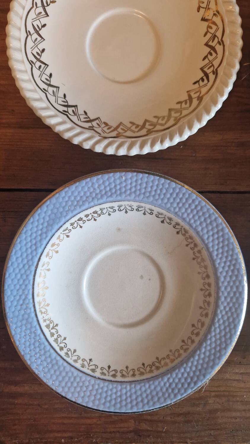 Set of 6 saucers small antique biscuit bread plates Limoges Villeroy and Bich Gilbert