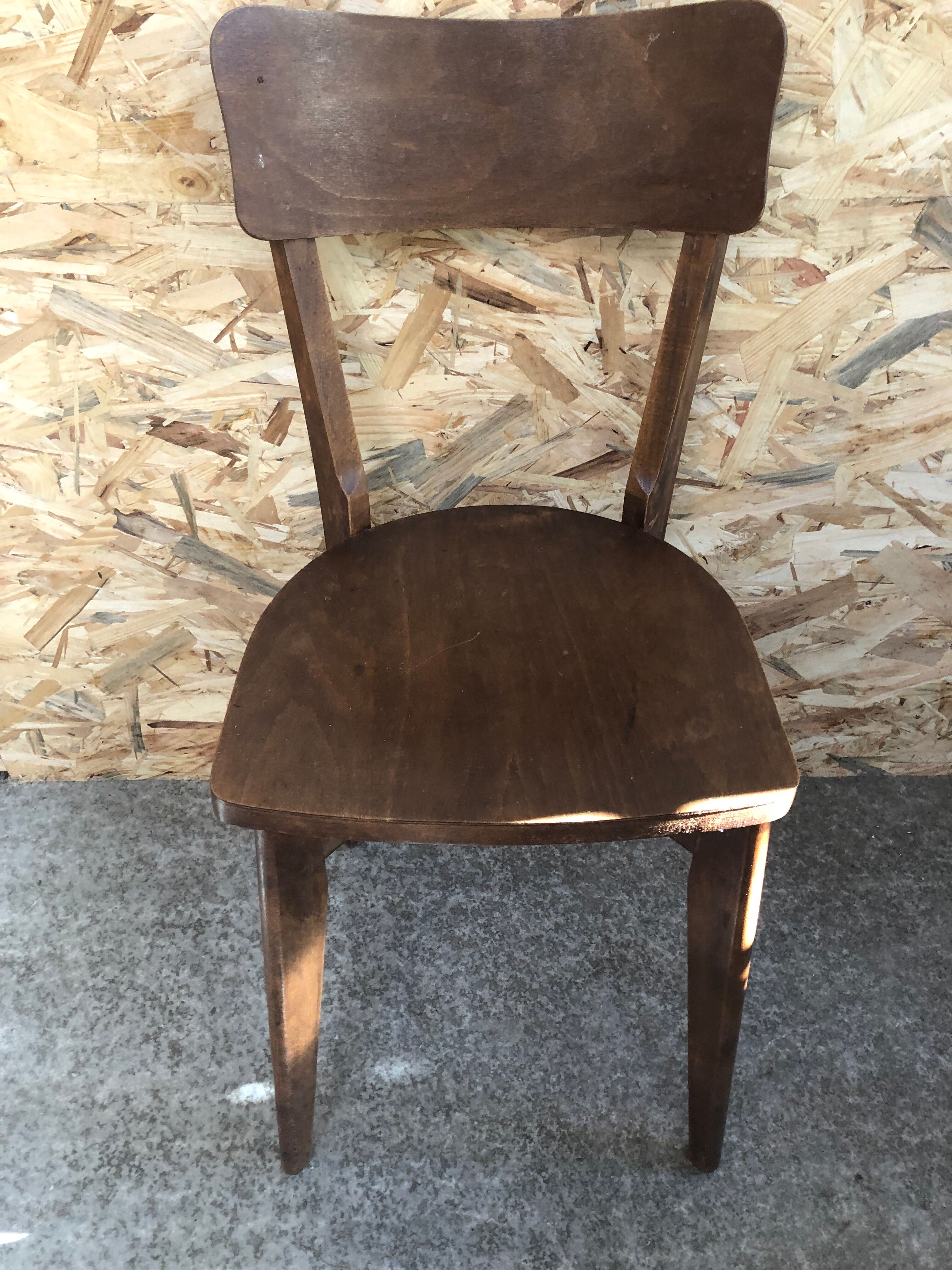 Série de 6 chaises bistrot scandinave bois vintage