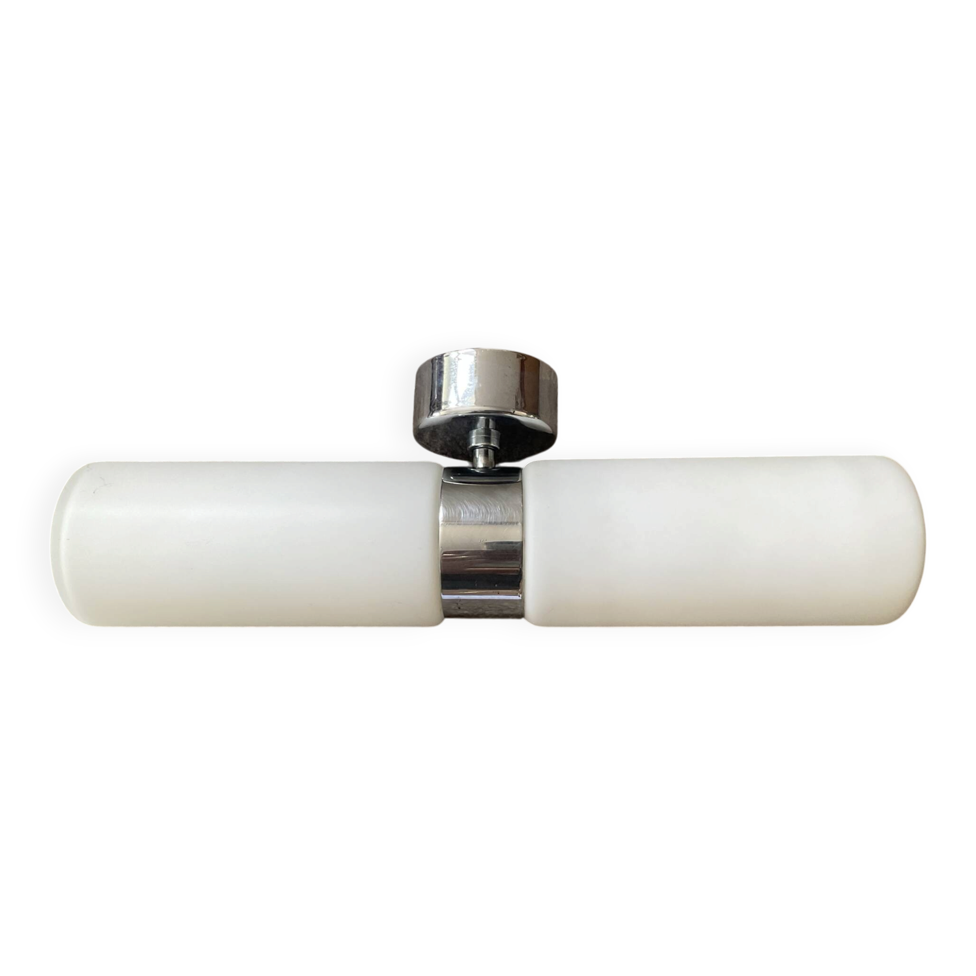 Wall light design in opaline and chrome metal