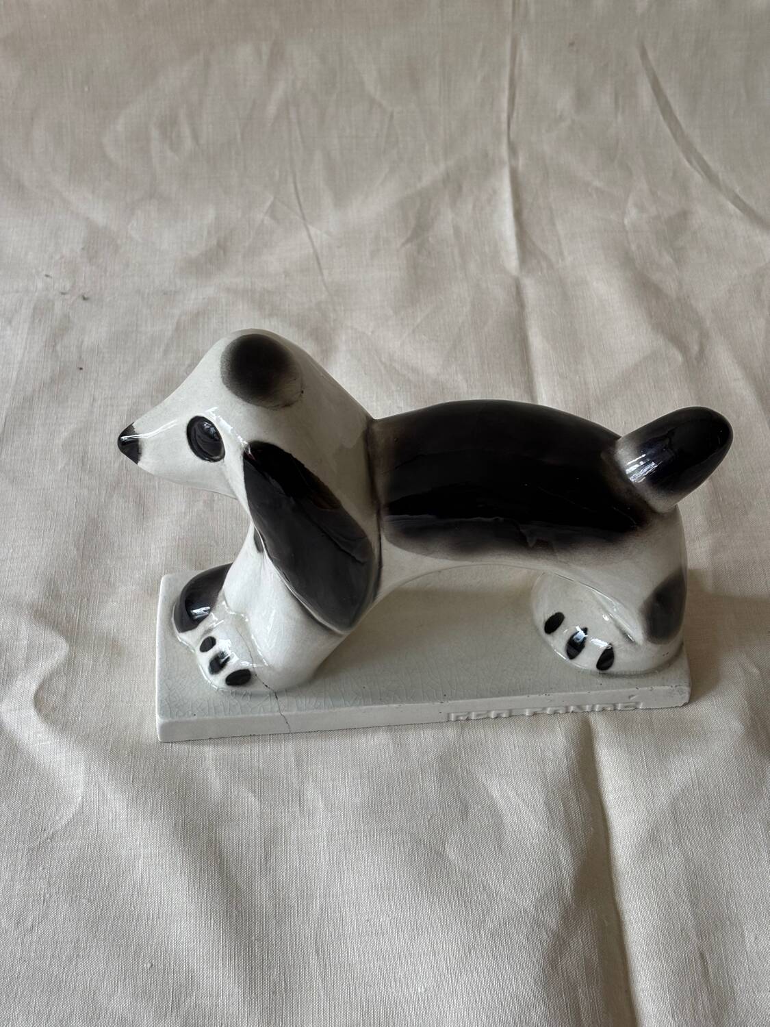 Ceramic dog Geo Condé 1930 Saint-Clement