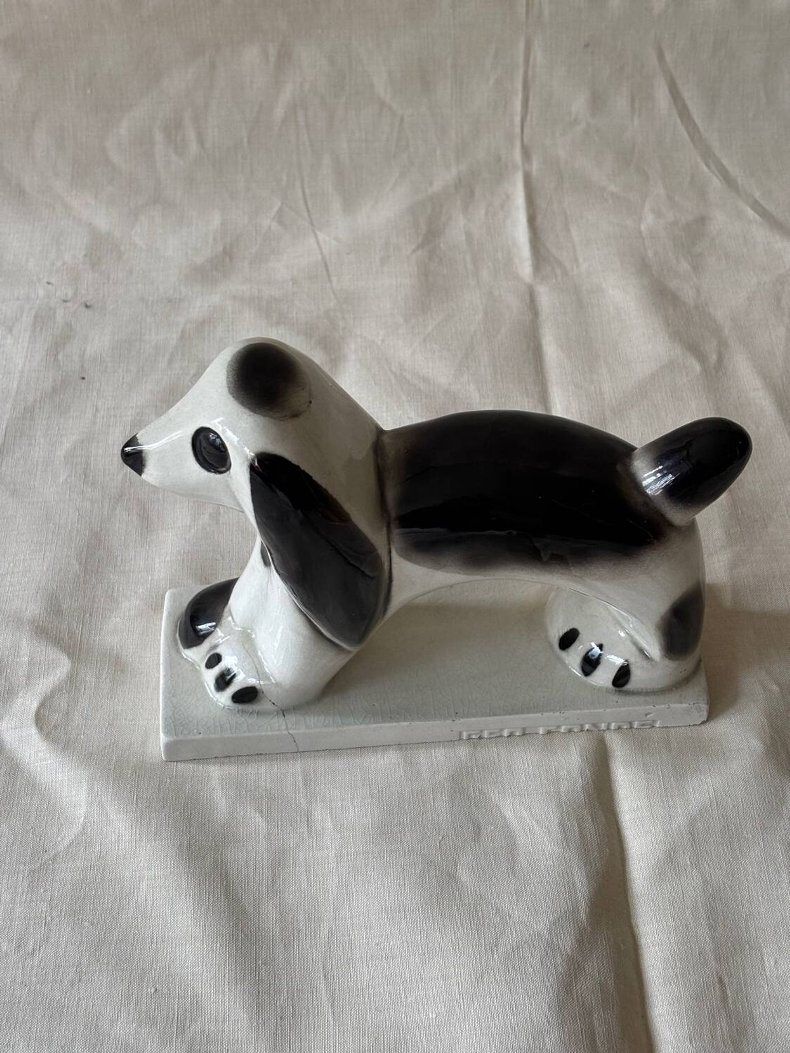 Chien en céramique Geo Condé 1930 Saint-Clement