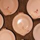 Set of 8 Longwy earthenware fish plates in powder pink
