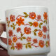 Quatuor de mugs, arcopal france, scania, vintage , fleurs orange