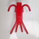 Red lacquered metal coat rack from the 80s