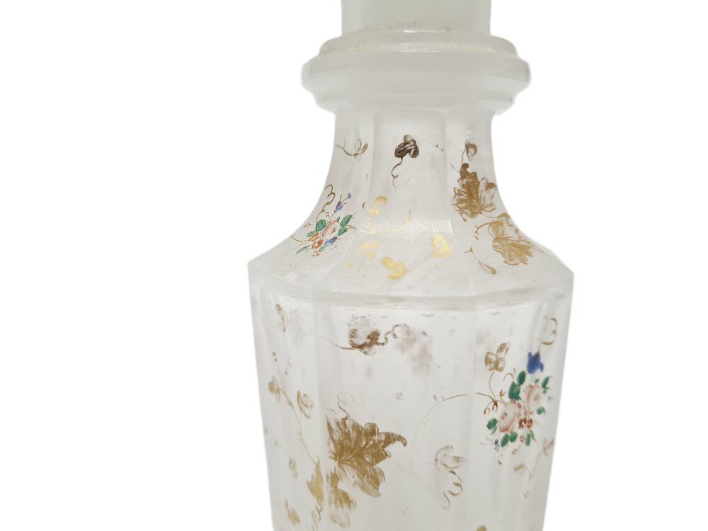 Biedermeier white glass carafe, Austria, 1890s