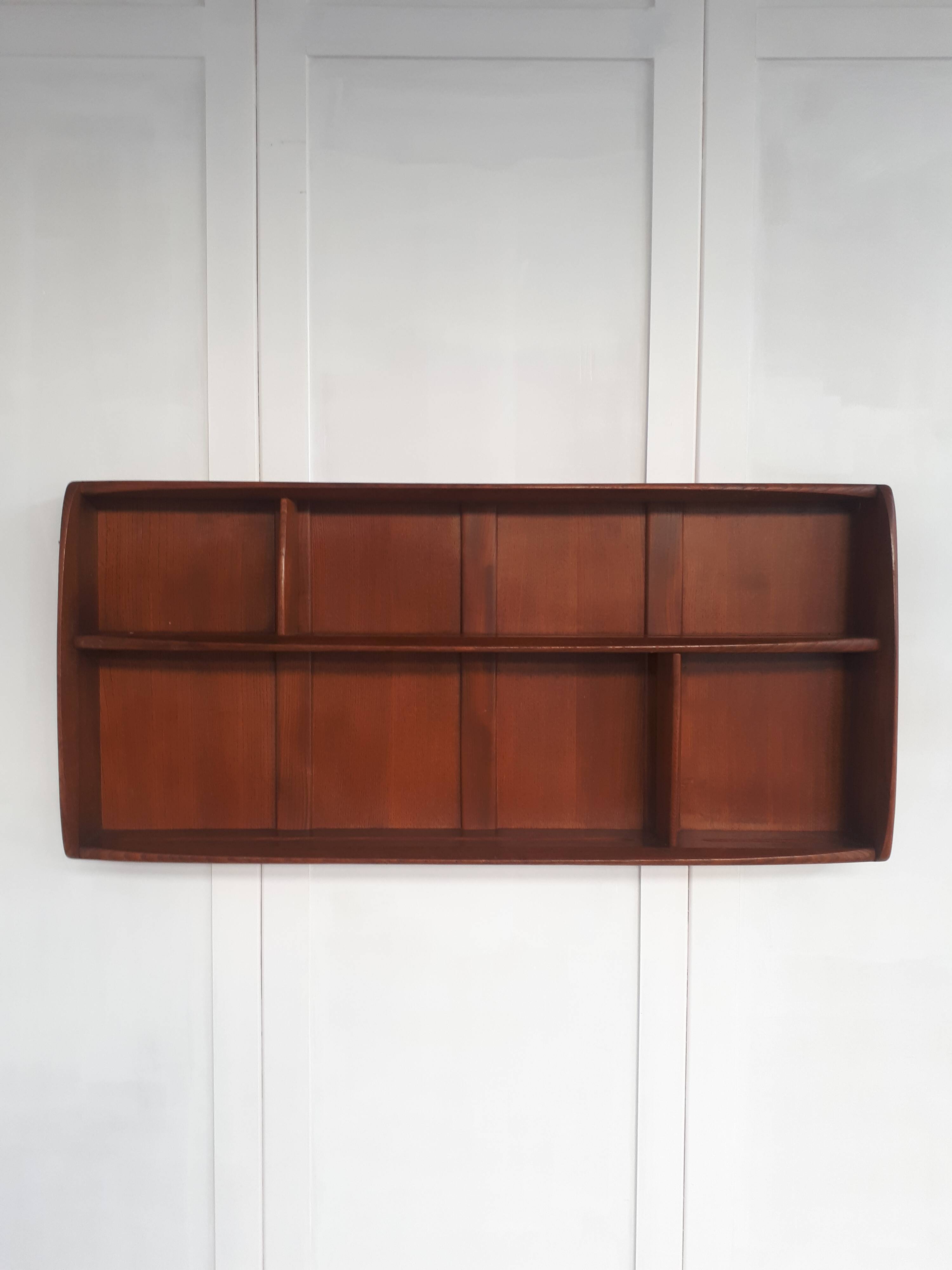 Vintage Ercol solid elm shelf c1960