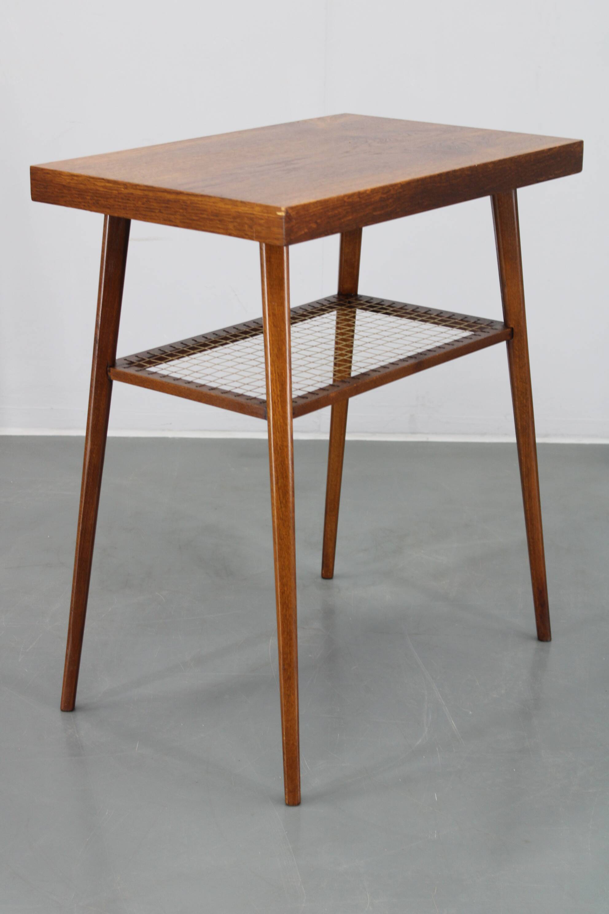 1960s Side Table in Oak Finish , Czechoslovakia