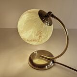 Lampe Art Deco Verre Vert Laiton