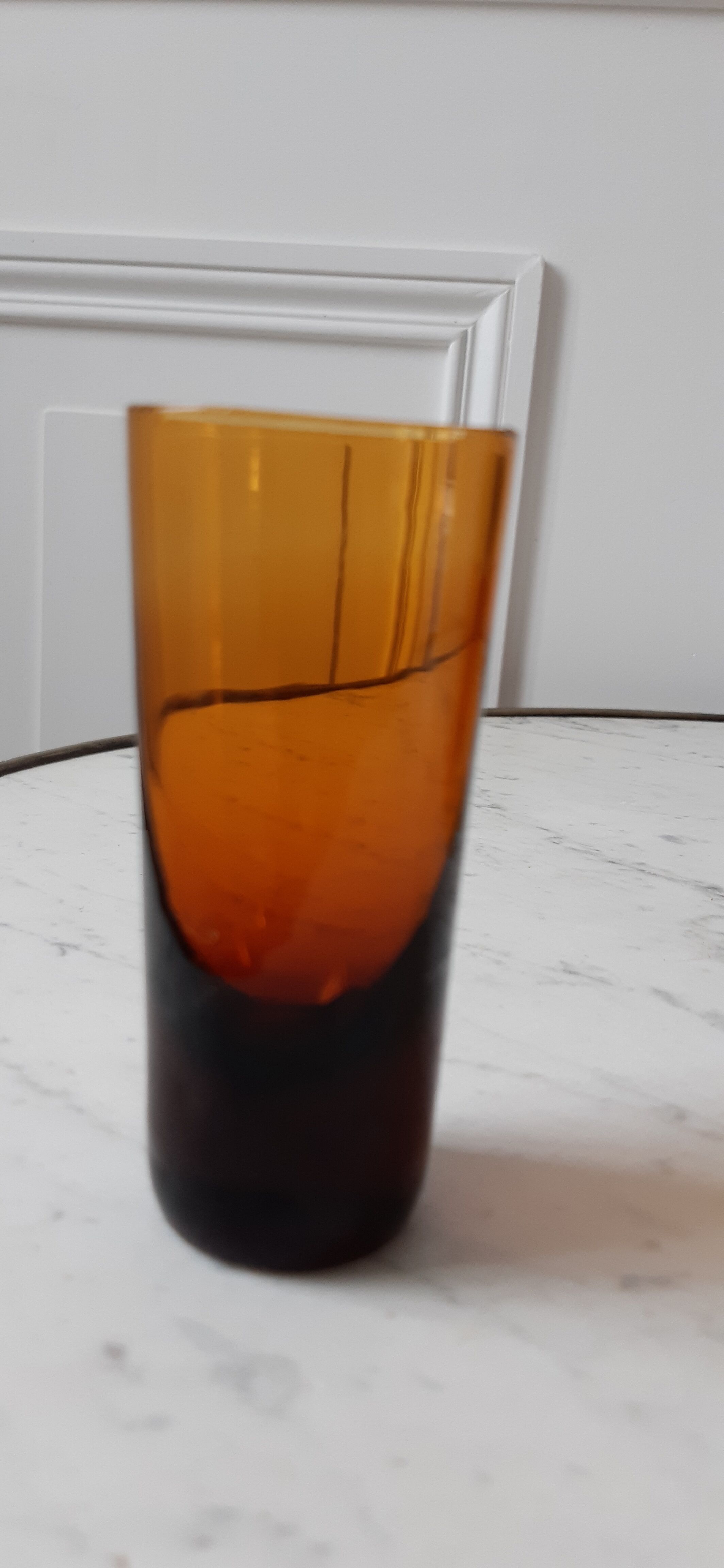 Set of 6 amber glasses with thick bottom 60s-70s