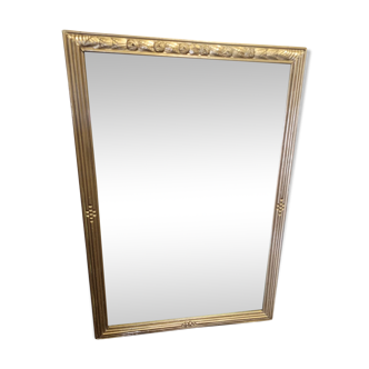 Miroir doré art déco biseauté, 89×62cms