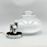 Large space age ufo table lamp in chrome metal, 1960s