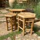 Set of three vintage rattan side tables.