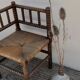 Corner chair/stool in turned and mulched wood, early XXth