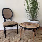 Table basse ronde cannée