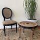 Round cane coffee table